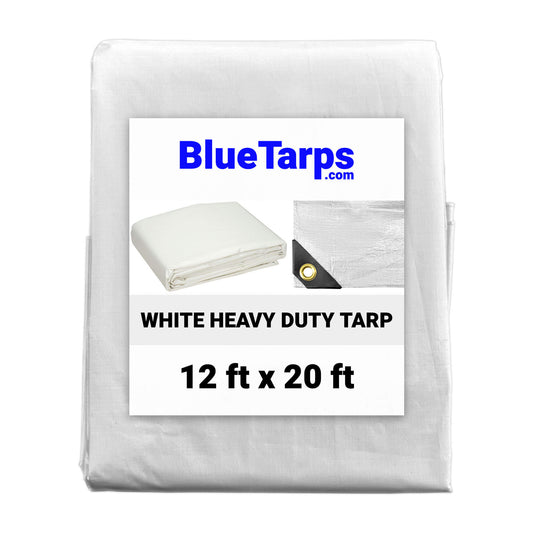 12' x 20' Heavy Duty White Tarp