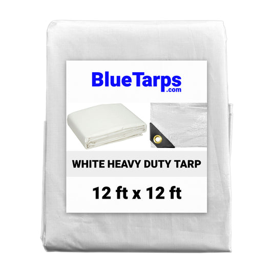 12' x 12' Heavy Duty White Tarp