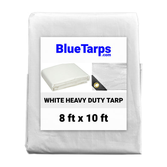 8' x 10' Heavy Duty White Tarp