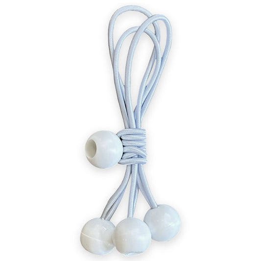 6" White Ball Bungee Cords - 4 Pack