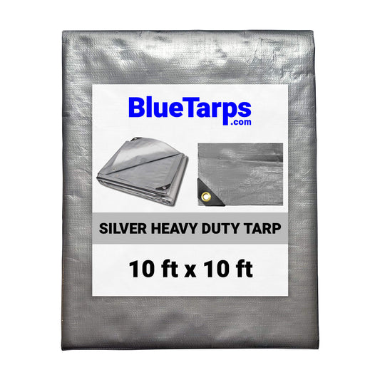 10' x 10' Heavy Duty Silver Tarp