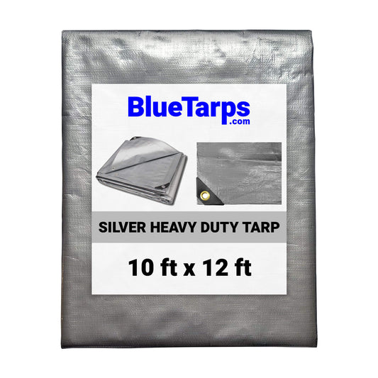 10' x 12' Heavy Duty Silver Tarp