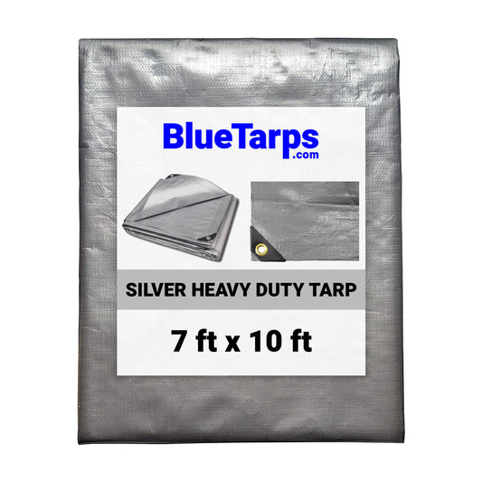 7' x 10' Heavy Duty Silver Tarp