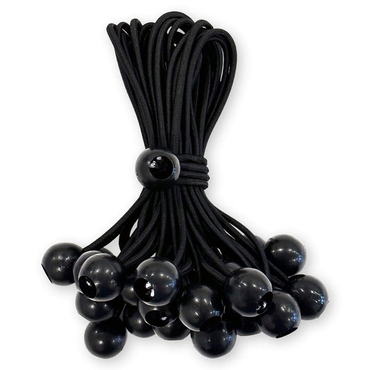 6" Black Ball Bungee Cords - 25 Pack