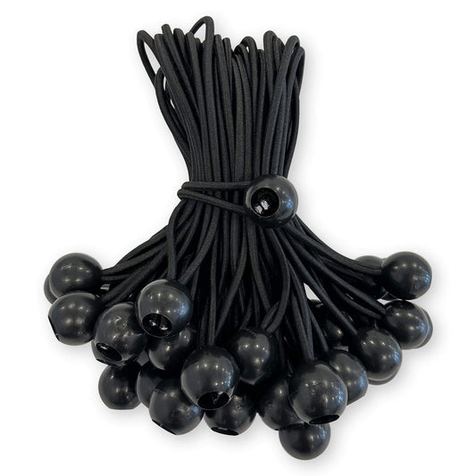 8" Black Ball Bungee Cords - 100 Pack
