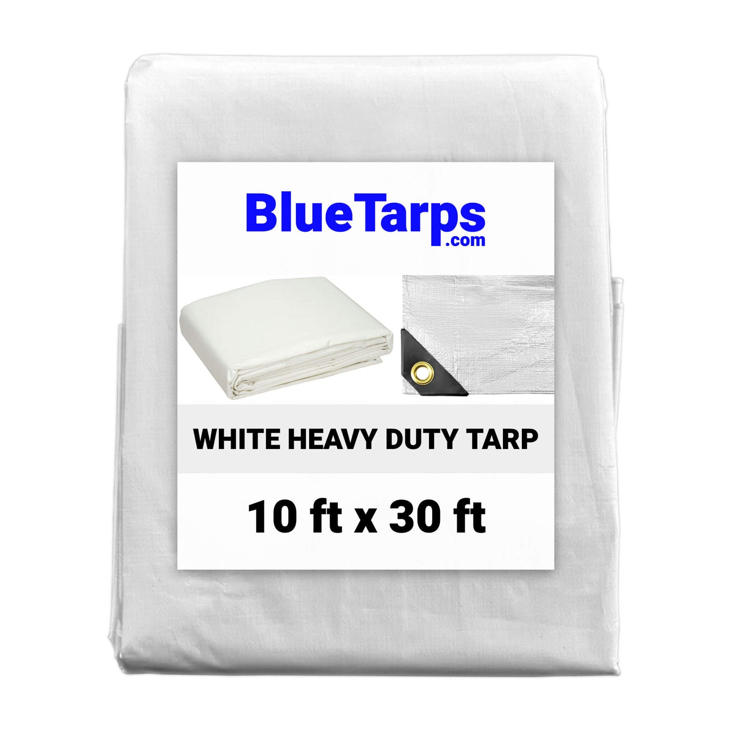10' x 30' Heavy Duty Waterproof White Tarp