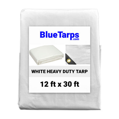 12' x 30' Heavy Duty White Tarp