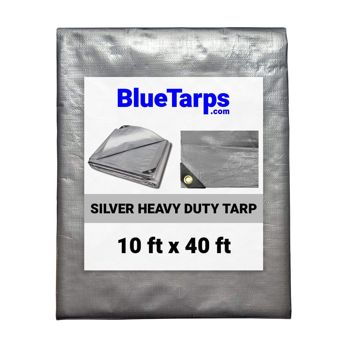 10' x 40' Heavy Duty Silver Tarp