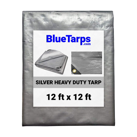 12' x 12' Heavy Duty Silver Tarp